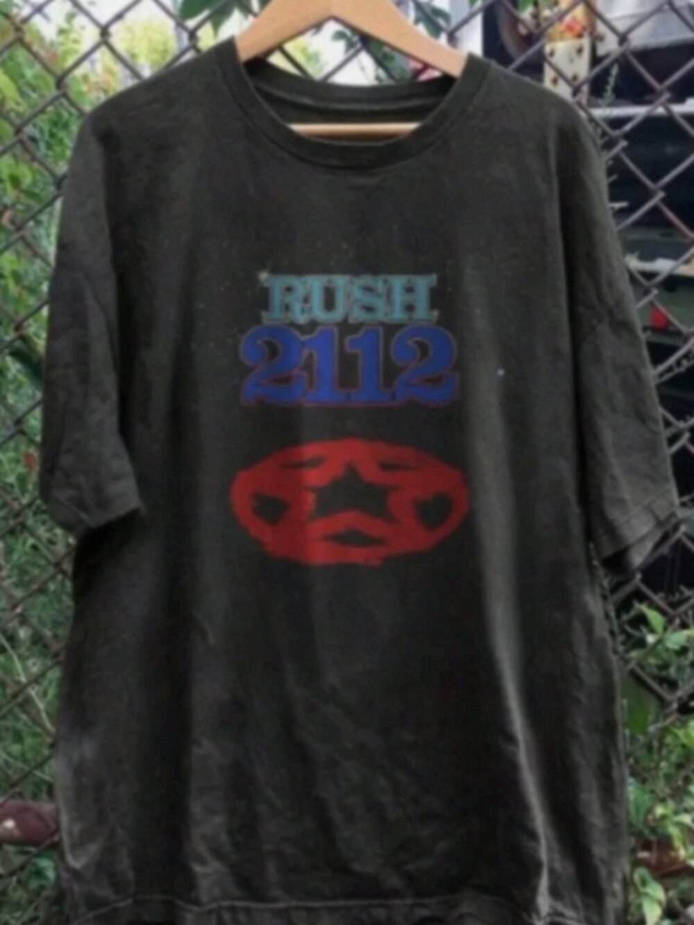 Vintage Rush '2112' Starman Graphic Black T-Shirt